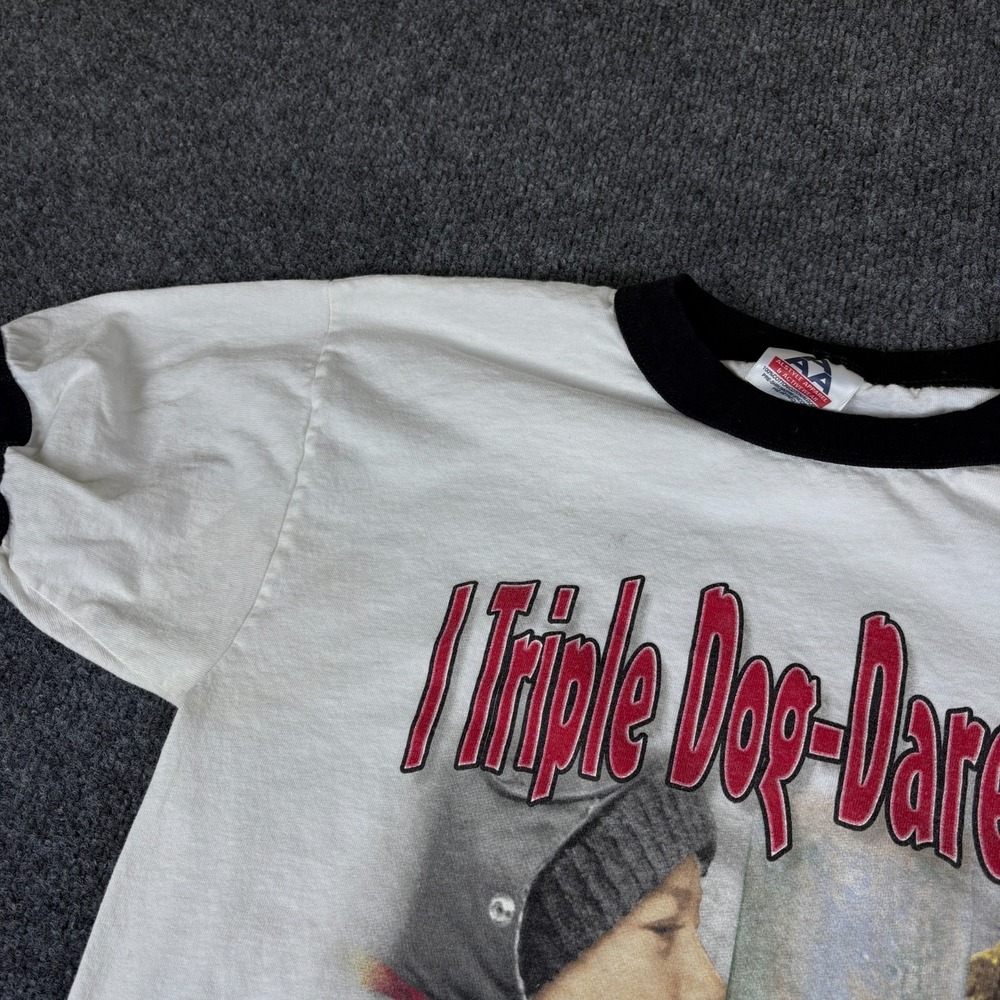 VTG AAA T-Shirt Mens Medium White A Christmas Story Triple Dog‎ Dare You Graphic